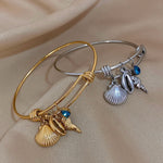 Load image into Gallery viewer, Sea Shell Bangle Bracelet
