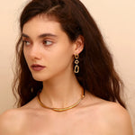 Load image into Gallery viewer, Classy Patterned Triple Dangle Earrings
