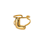 Load image into Gallery viewer, Adjustable Open Band Bubble Letter Initial Ring
