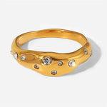Load image into Gallery viewer, Gold Diamond Embedded Ring
