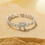 Load image into Gallery viewer, Dainty Diamond Letter Initial Ring
