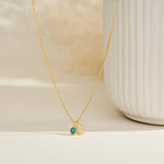 Load image into Gallery viewer, Dainty Initial with Birthstone Necklace
