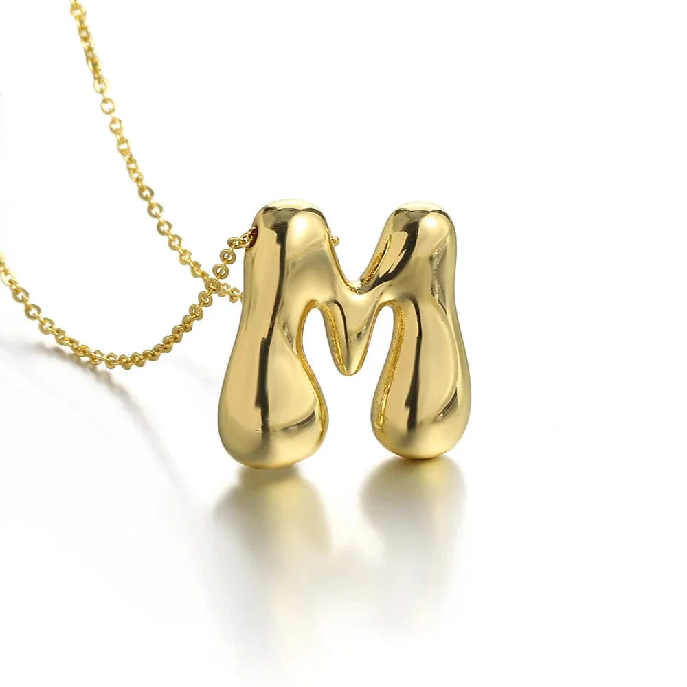 Puffy Letter Necklace