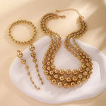 Load image into Gallery viewer, Bold Triple Stack Dangle Earrings, Necklace, Bracelet Set
