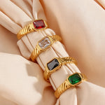 Load image into Gallery viewer, Cross Striped Baguette Diamond Ring

