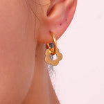 Load image into Gallery viewer, Dainty Floral Huggie Hoop Earrings
