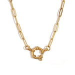 Load image into Gallery viewer, 18k Anchor Wheel Clasp Chain Necklaces
