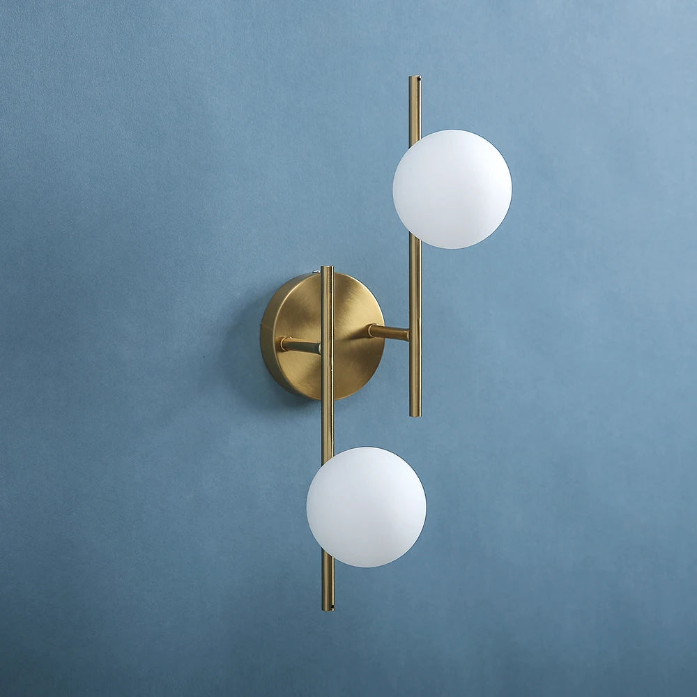 Nøordka Light Wall Light Fixtures Gold Modern Glass Ball Wall Sconce Lighting Fixture