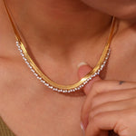 Load image into Gallery viewer, Herringbone Diamond Dazzle Necklace
