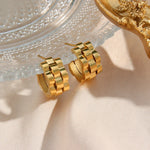 Load image into Gallery viewer, Textured Watch Hoop Earrings
