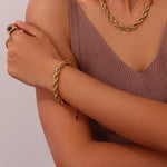 Load image into Gallery viewer, 18k Thick 8mm Rope Bracelet and Necklace
