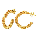 Load image into Gallery viewer, 14k Dainty Textured Spiral Hoop Earrings
