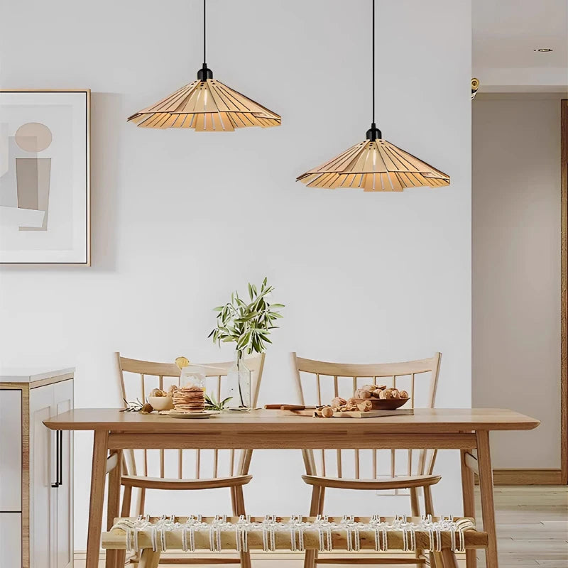 Wabi-Sabi Style Wood Pendant Light Fixture