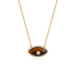 Load image into Gallery viewer, Dainty Evil Eye Diamond Accented Necklace
