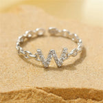 Load image into Gallery viewer, Dainty Diamond Letter Initial Ring
