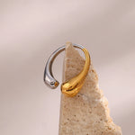 Load image into Gallery viewer, Modern Two Tone Droplet Ring
