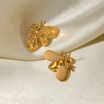 Load image into Gallery viewer, Dainty Gold Queen Bee Stud Earrings
