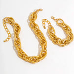 Load image into Gallery viewer, Bold Chunky Woven Dual Chain Bracelet and Necklace Set
