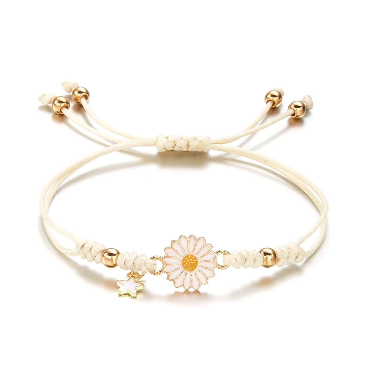 Braided feminine flower star bracelet