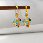 Load image into Gallery viewer, Dainty Floral Pastel Heart Hoop Huggie Earrings
