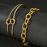 Load image into Gallery viewer, Dual Knot Paperclip Bracelet Stack
