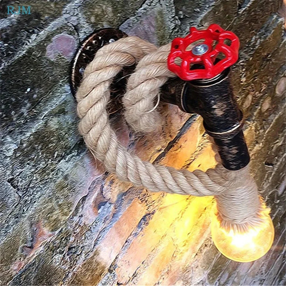 Retro Industrial Rope Edison Outdoor Wall Lamp