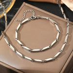 Load image into Gallery viewer, Modern Geometric Chain Necklace and Bracelet Set
