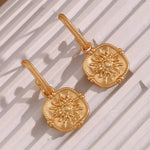 Load image into Gallery viewer, Dainty Sun Charm Textured Earring

