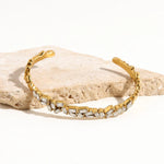 Load image into Gallery viewer, 18k Scattered Diamonds Bangle Bracelet
