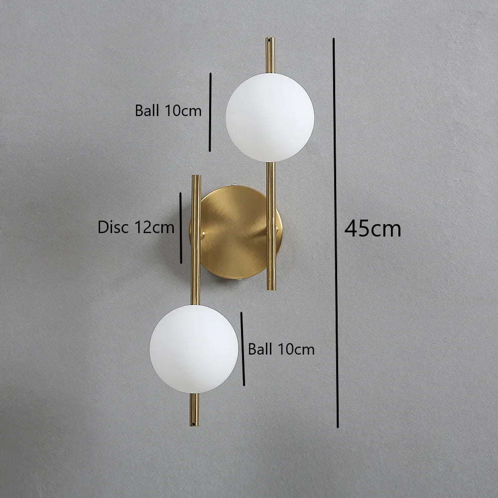 Modern Glass Ball Wall Sconce Lighting Fixture