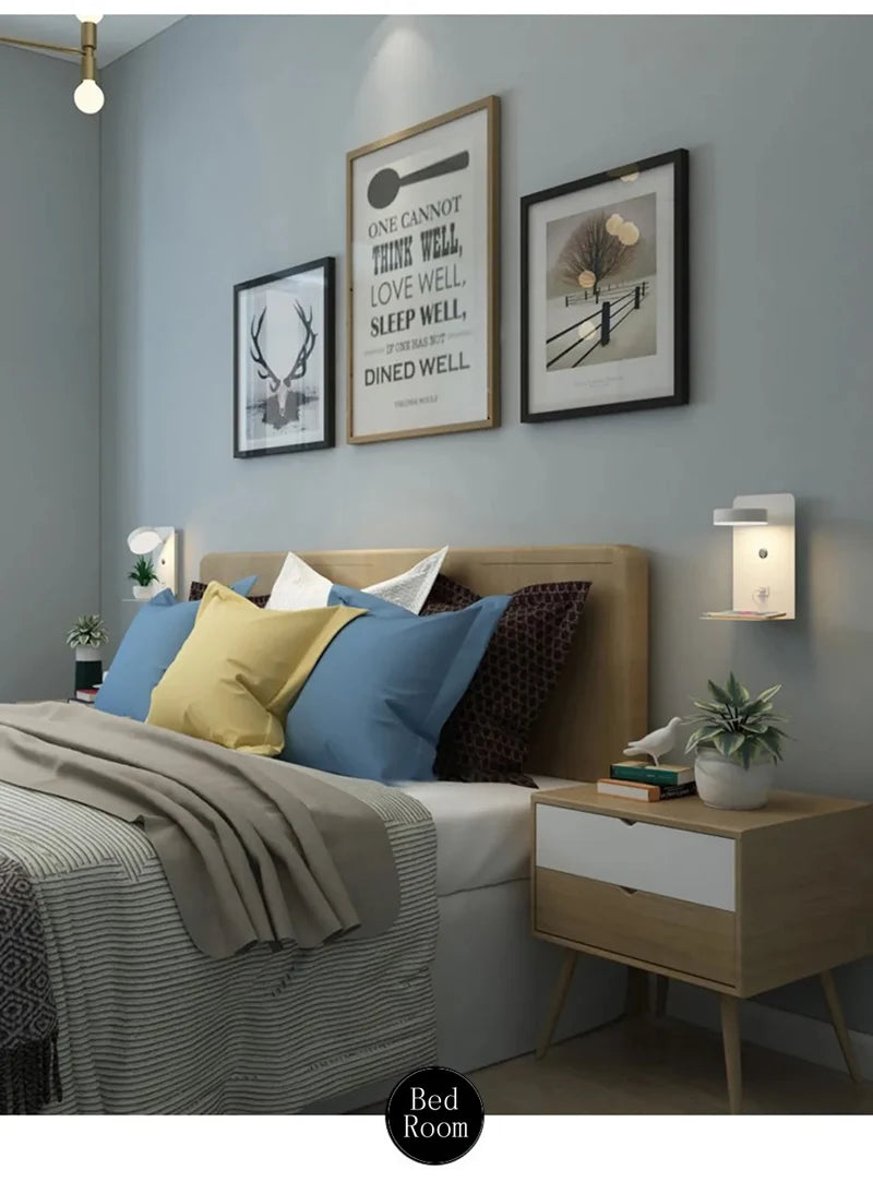 Sleek LED Indoor Wall Light With Mobile Phone Charging Port