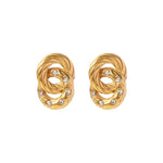 Load image into Gallery viewer, Dainty Dual Textured &amp; Diamond Hoop Earrings
