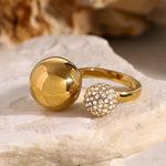 Load image into Gallery viewer, Asymmetric Diamond Accented Sphere Ring
