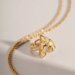 Load image into Gallery viewer, 18k Hammered Textured Heart Ring
