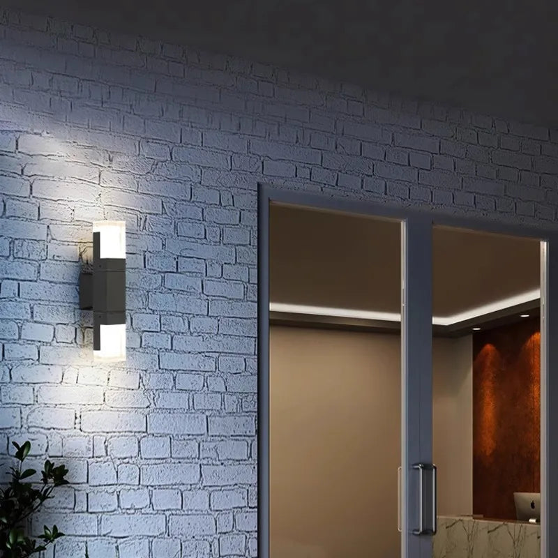 Black Modern Outdoor LED Wall Sconce with PIR Sensor