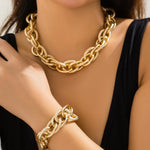 Load image into Gallery viewer, Bold Chunky Woven Dual Chain Bracelet and Necklace Set
