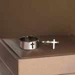 Load image into Gallery viewer, Minimal Couples Cross Rings
