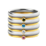 Load image into Gallery viewer, Personalized Name &amp; Birthstone Nesting Rings
