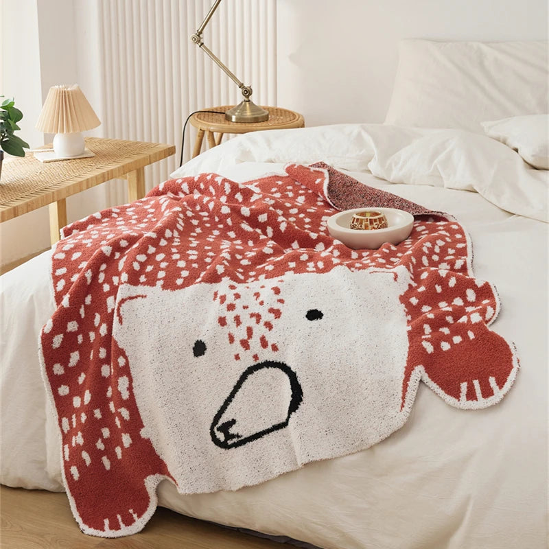 Adorable Bear Knitted Blanket