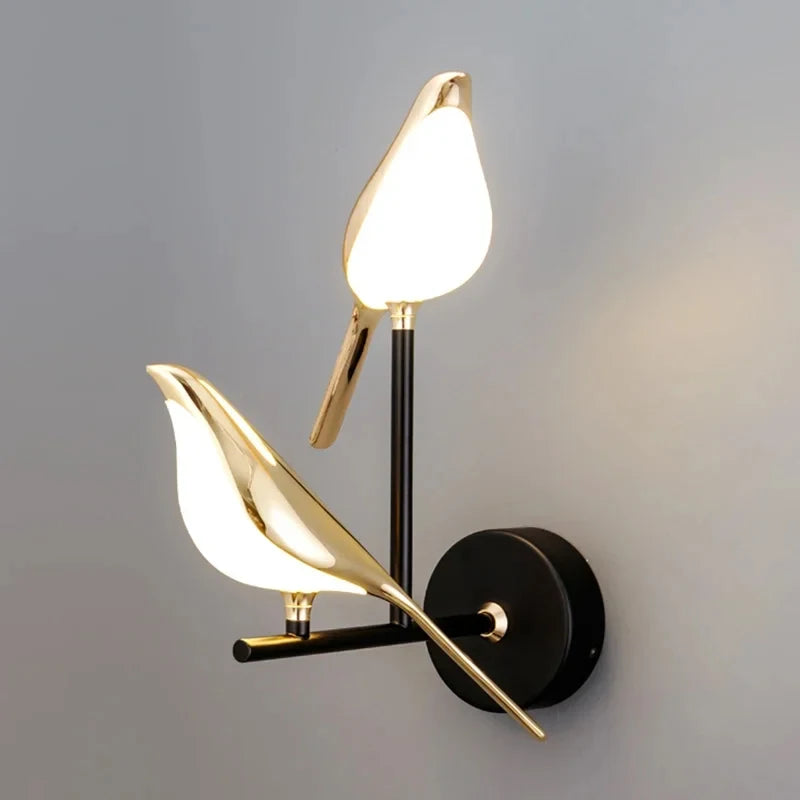 Nordic Golden Magpie Inspired Indoor Wall Lights