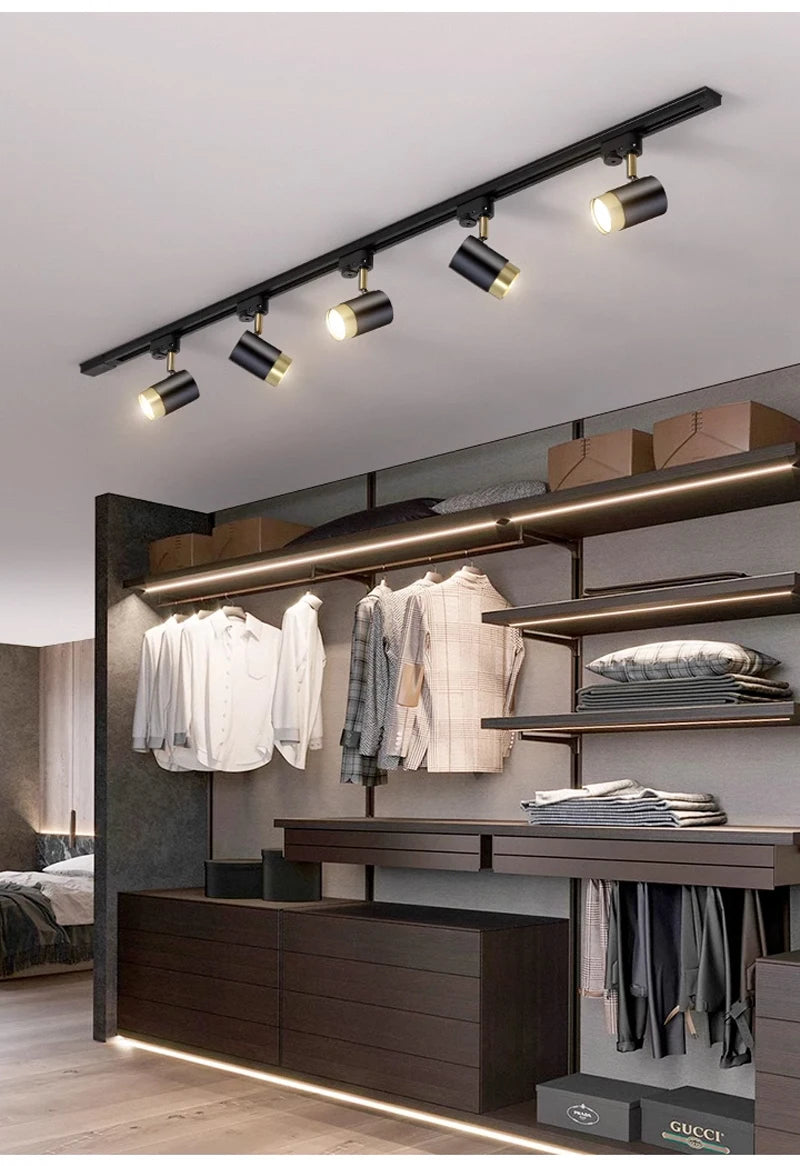 Multi-Angle Adjustable Flush-Mount Spotlight Track Lighting Fixture