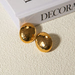 Load image into Gallery viewer, 18k Hammered Oval Earring
