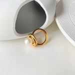 Load image into Gallery viewer, 18k Classy Statement Dual Disc Pearl Ring
