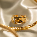 Load image into Gallery viewer, Textured Pearl &amp; Diamond Accented Ring
