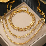Load image into Gallery viewer, Layered Dual Paperclip Bracelet and Necklace Set
