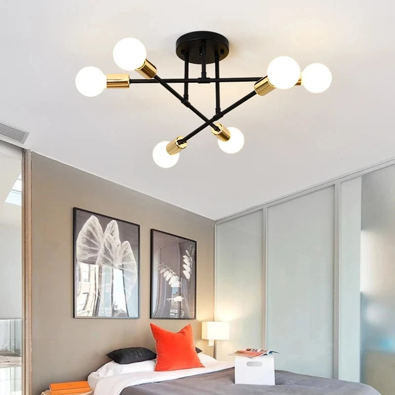 Iron Mid Century Modern Flush Mount Ceiling Light