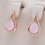 Load image into Gallery viewer, Dainty Rose Gold Water Drop Earrings
