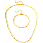 Load image into Gallery viewer, Modern Geometric Chain Necklace and Bracelet Set
