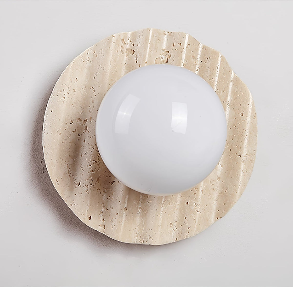 Travertine Contemporary Globe Wall Light