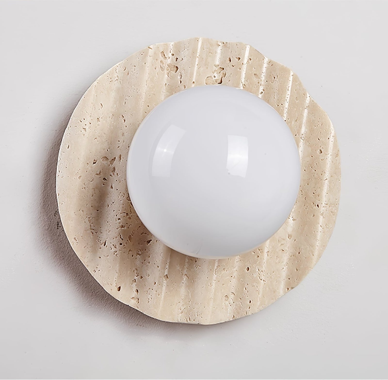 Travertine Contemporary Globe Wall Light